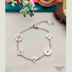 Flower Star Rose Gold Stainless Steel Bracelet For Women Bulk