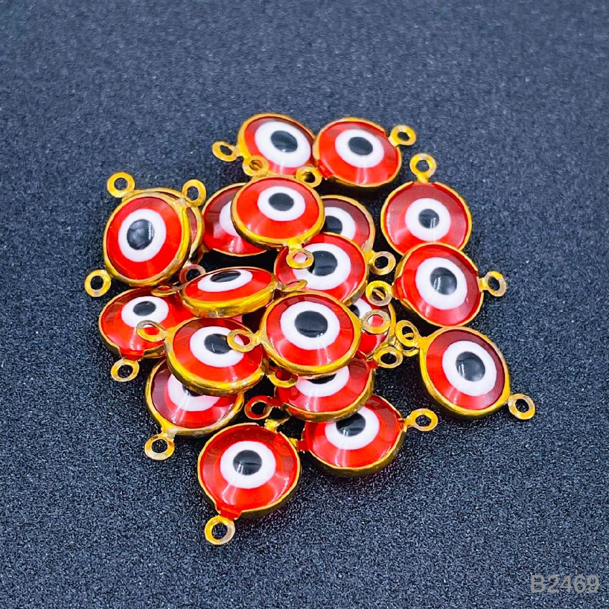Alloy Evil Eye Red White Gold Charm For Women Bulk