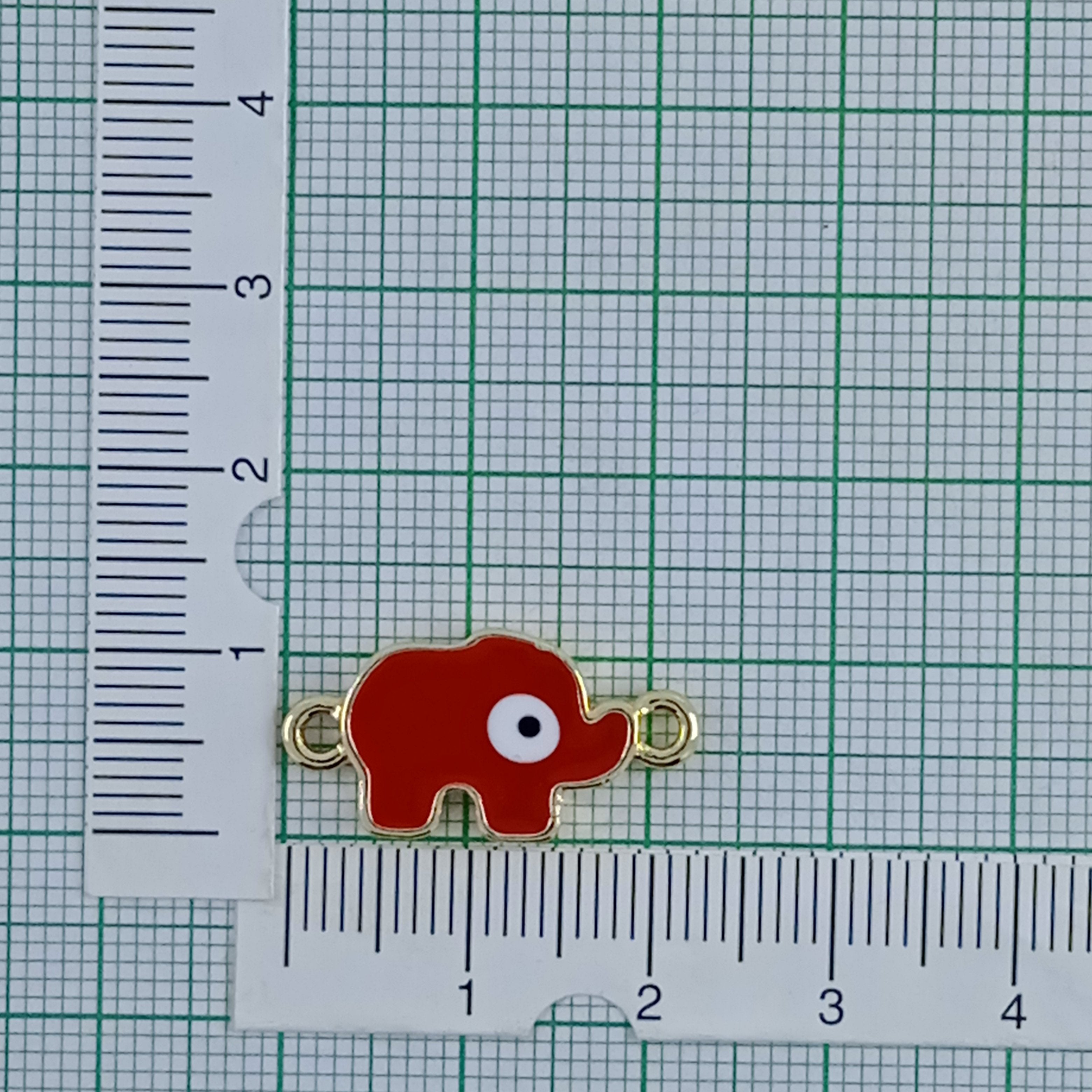 Elephant Evil Eye Red Enamel Centre Ps For Women Bulk