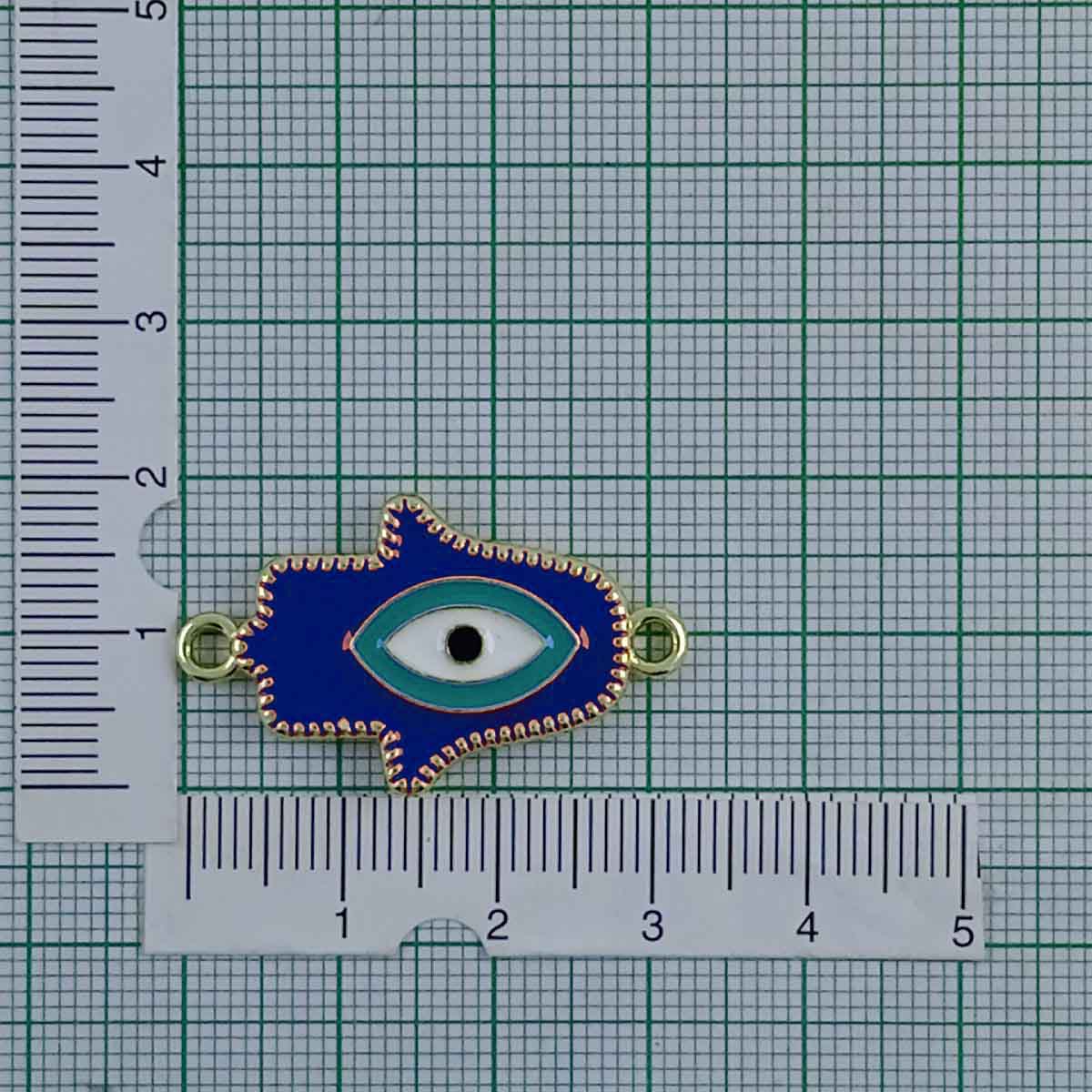 Hamsa Evil Eye Dark Blue Green Gold Necklace Pendant Chain Women Bulk Secondary image