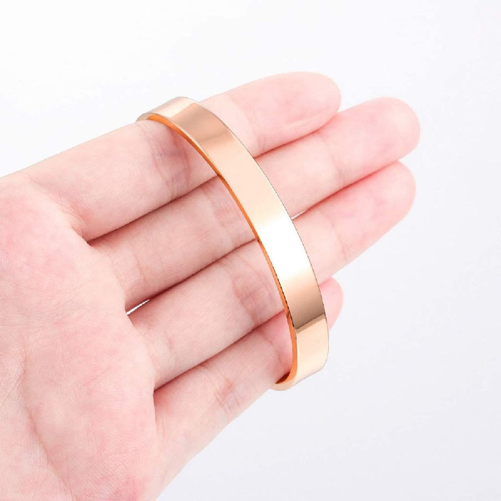 8Mm Stainless Steel Letter Engraved Silver Bangle Cuff Bulk