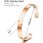 8Mm Stainless Steel Letter Engraved Silver Bangle Cuff Bulk