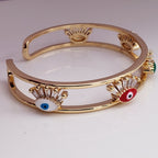 Evil Eye Eyelash Gold Copper Cuff Kada For Women Bulk