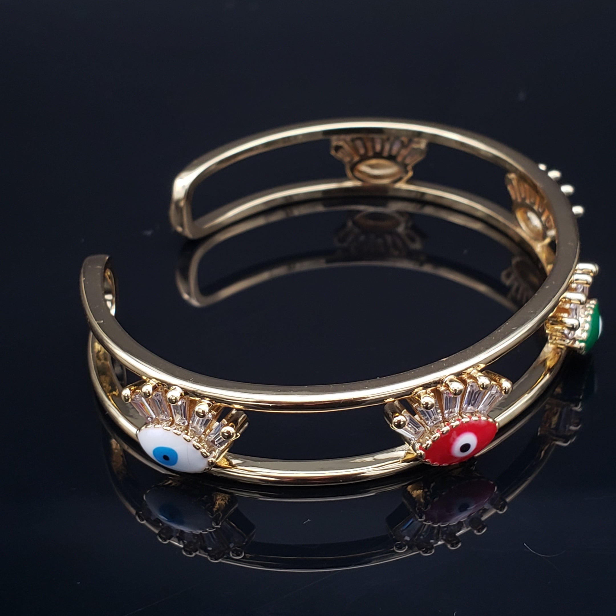 Evil Eye Eyelash Gold Copper Cuff Kada For Women Bulk
