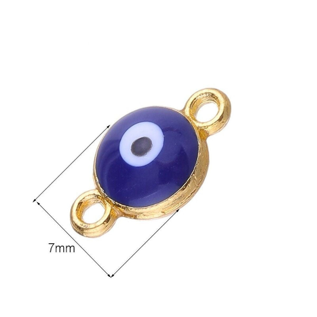 Evil Eye Gold Blue Enamel Centre Pcs For Women Bulk