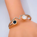 Roman Stainless Steel CZ Black White Rose Gold Bangle Kada Bulk