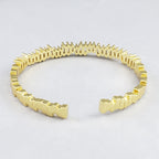 Stylish Gold Baguette Crystal Cubic Zirconia Cuff Kada Bangle Bulk