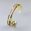 Rainbow American Diamond Crystal Gold Cuff Kada Bangle For Women Bulk