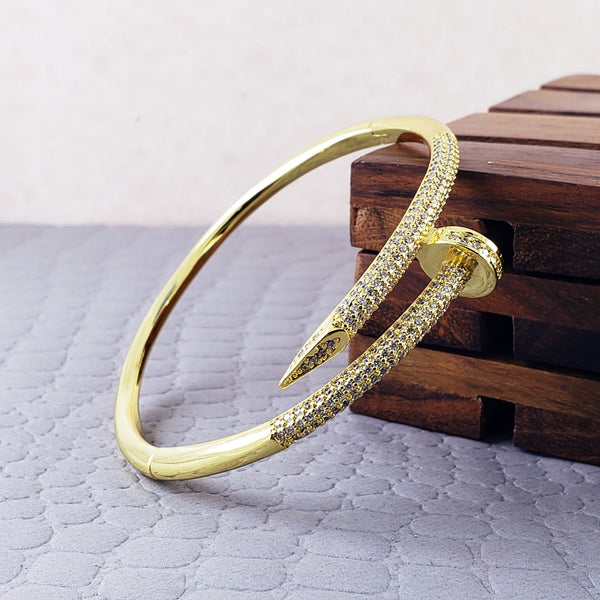 Nail American Diamond Gold Openable Kada Bangle For Women Bulk Main image