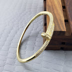 Nail American Diamond Gold Openable Kada Bangle For Women Bulk