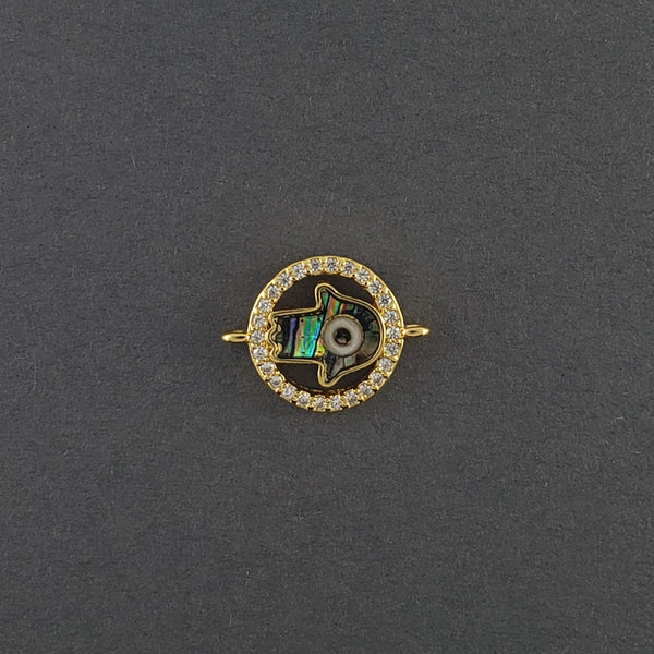 Hamsa Evil Eye American Diamonds Gold Copper Centre Pcs For Women Main image