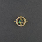 Hamsa Evil Eye American Diamonds Gold Copper Centre Pcs For Women