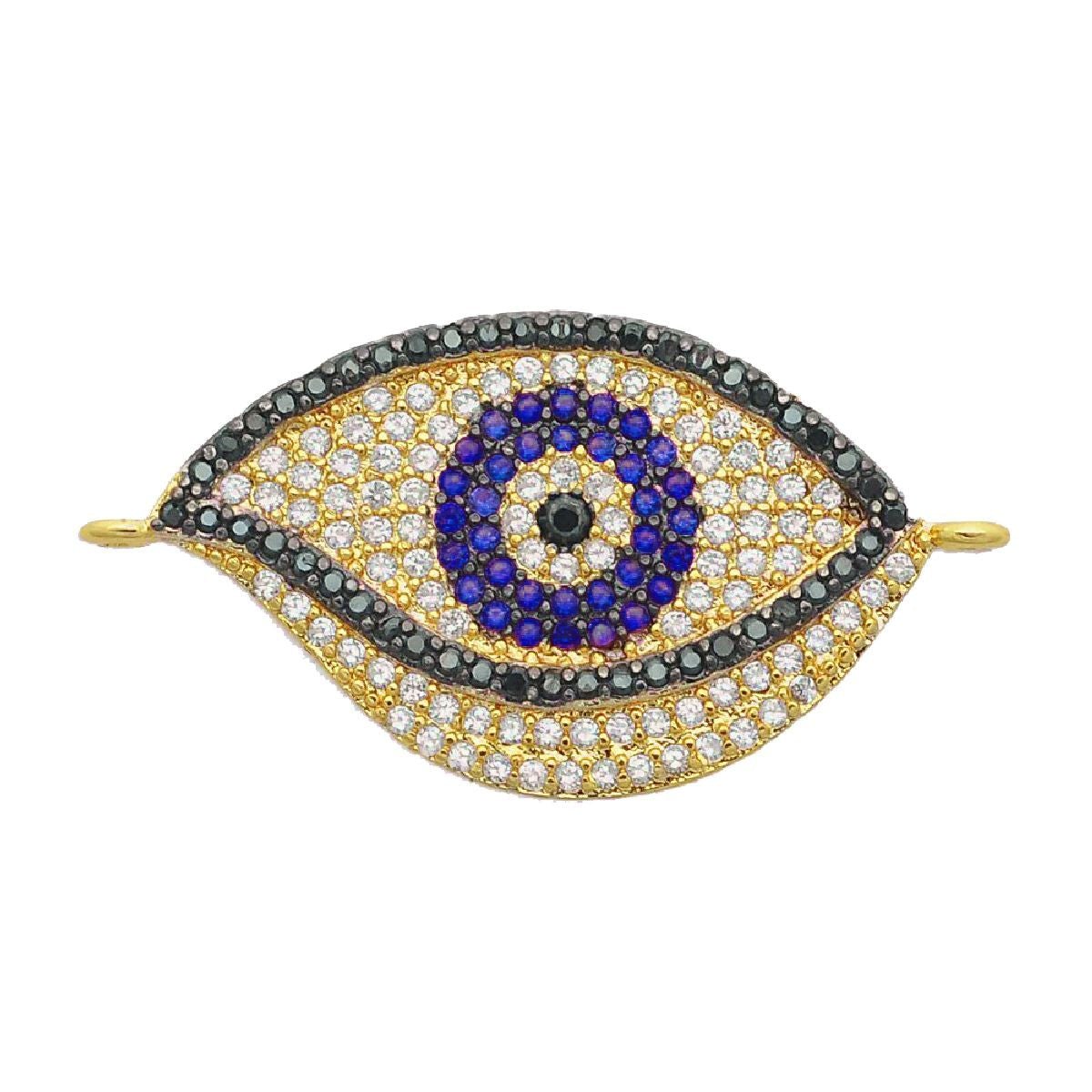 Evil Eye Big Gold Black Copper Centre Pcs For Women Bulk