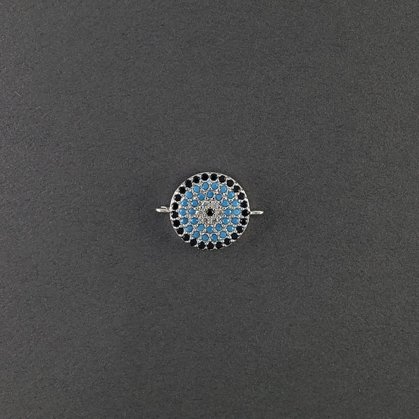 Evil Eye Crystal Silver Black Blue Centre Pcs For Women Bulk Main image