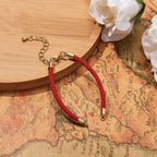 Gold Red Adjustable Thread Bracelet For Women Bulk