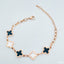 Clover Rose Gold Black White Stainless Steel Bracelet For Women Bulk