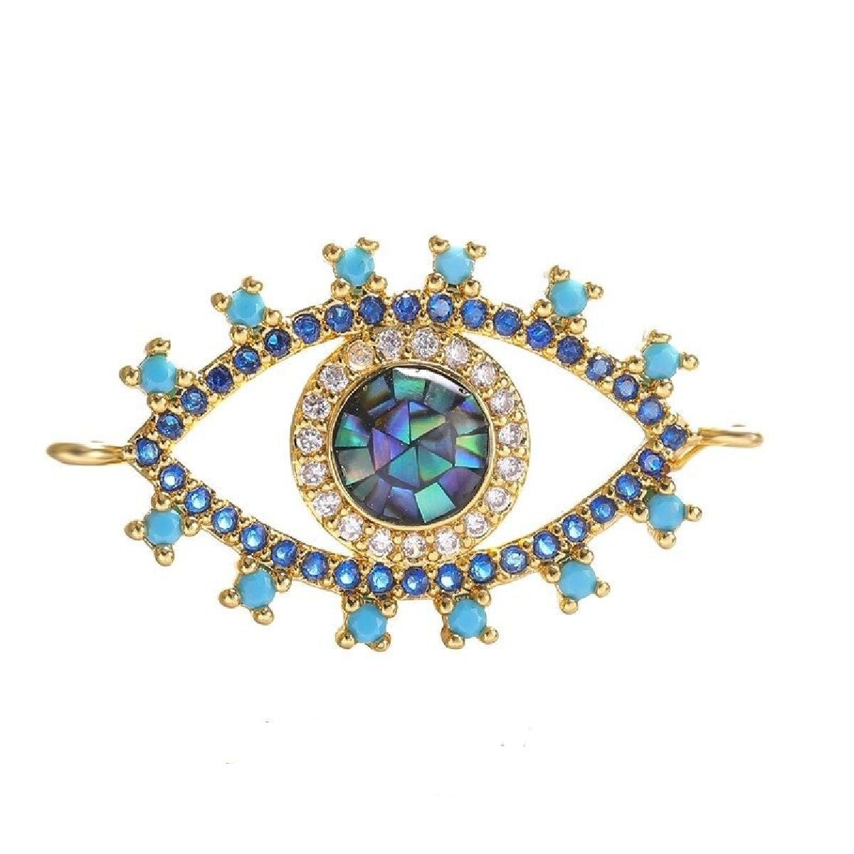 Evil Eye Blue Black American Diamond Crystal Centre Pcs For Women Main image