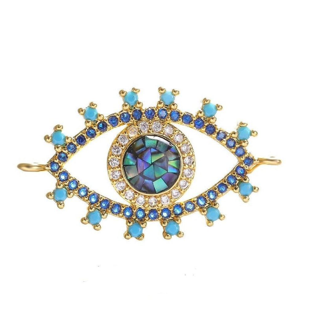 Evil Eye Blue Black American Diamond Crystal Centre Pcs For Women