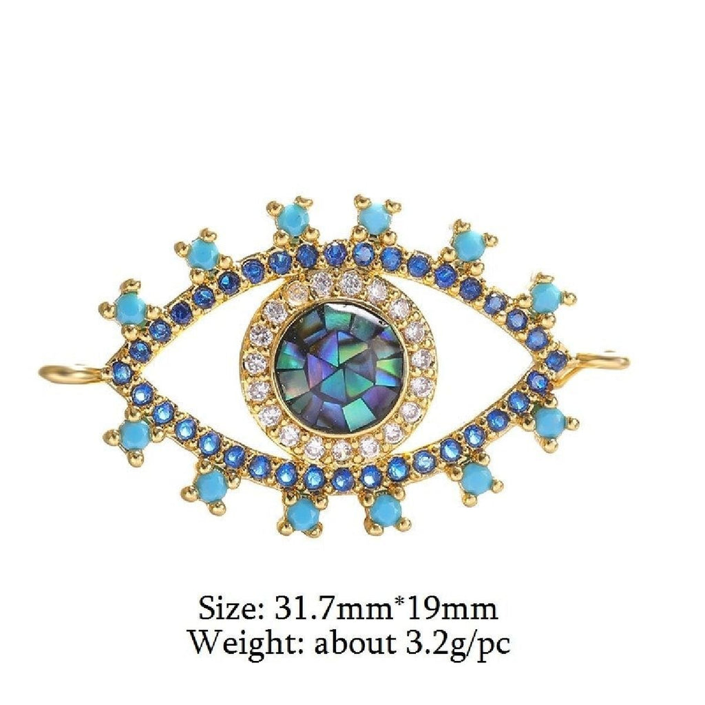 Evil Eye Blue Black American Diamond Crystal Centre Pcs For Women