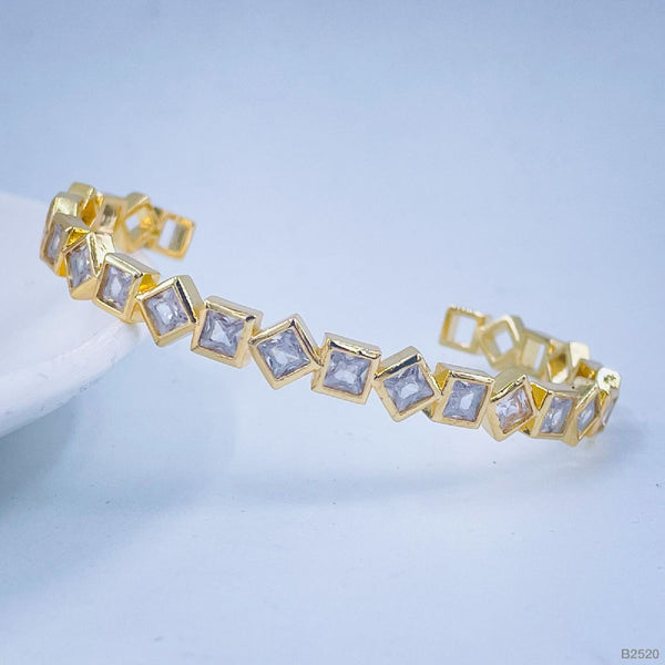 Square Gold American Diamond Crystal Cuff Kada Bangle For Women Bulk Main image