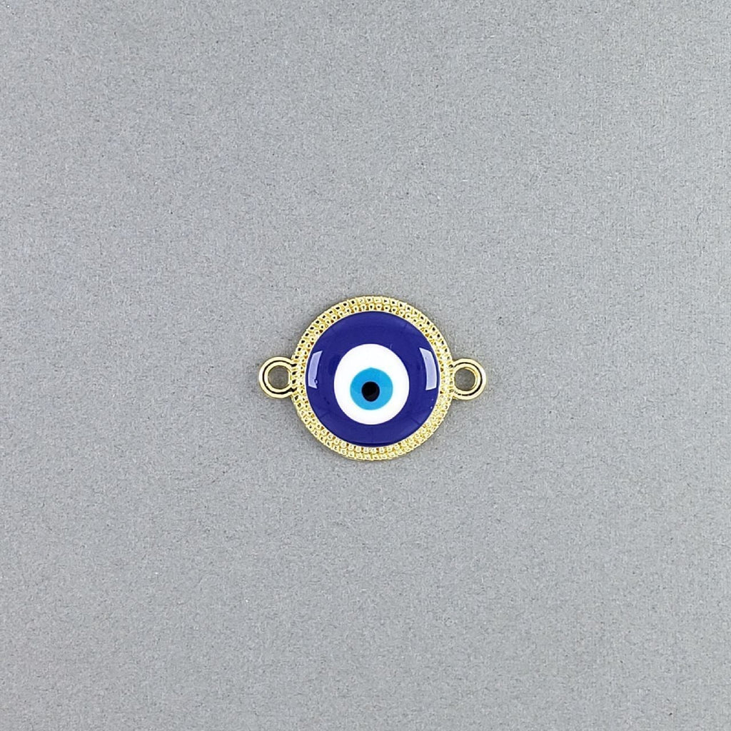 Evil Eye Gold Blue Brass Enamel Charm For Women Bulk