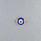 Evil Eye Gold Blue Brass Enamel Charm For Women Bulk