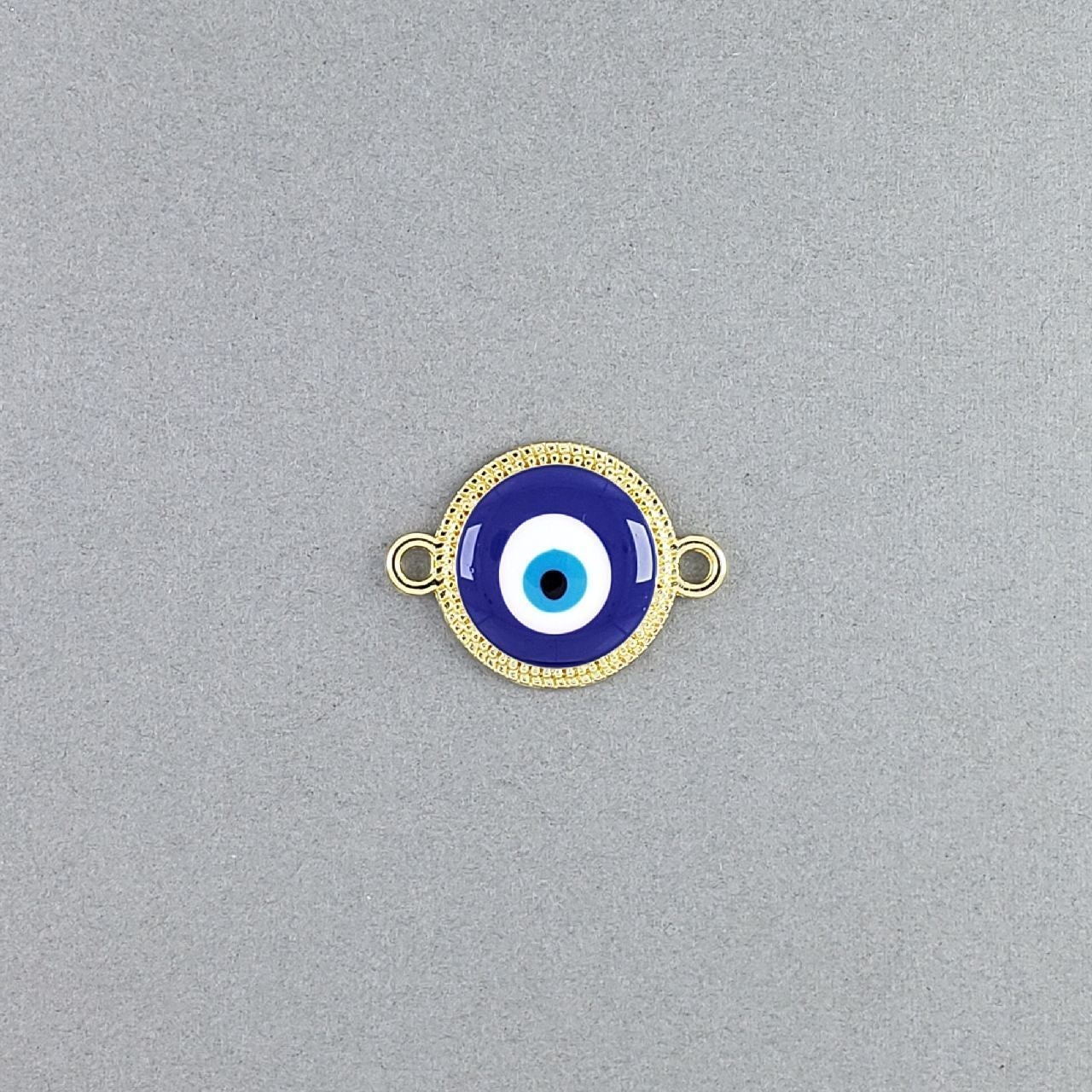 Evil Eye Gold Blue Brass Enamel Charm For Women Bulk