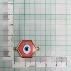 Brass With Pink White Blue Gold Evil Eye Pendant For Women
