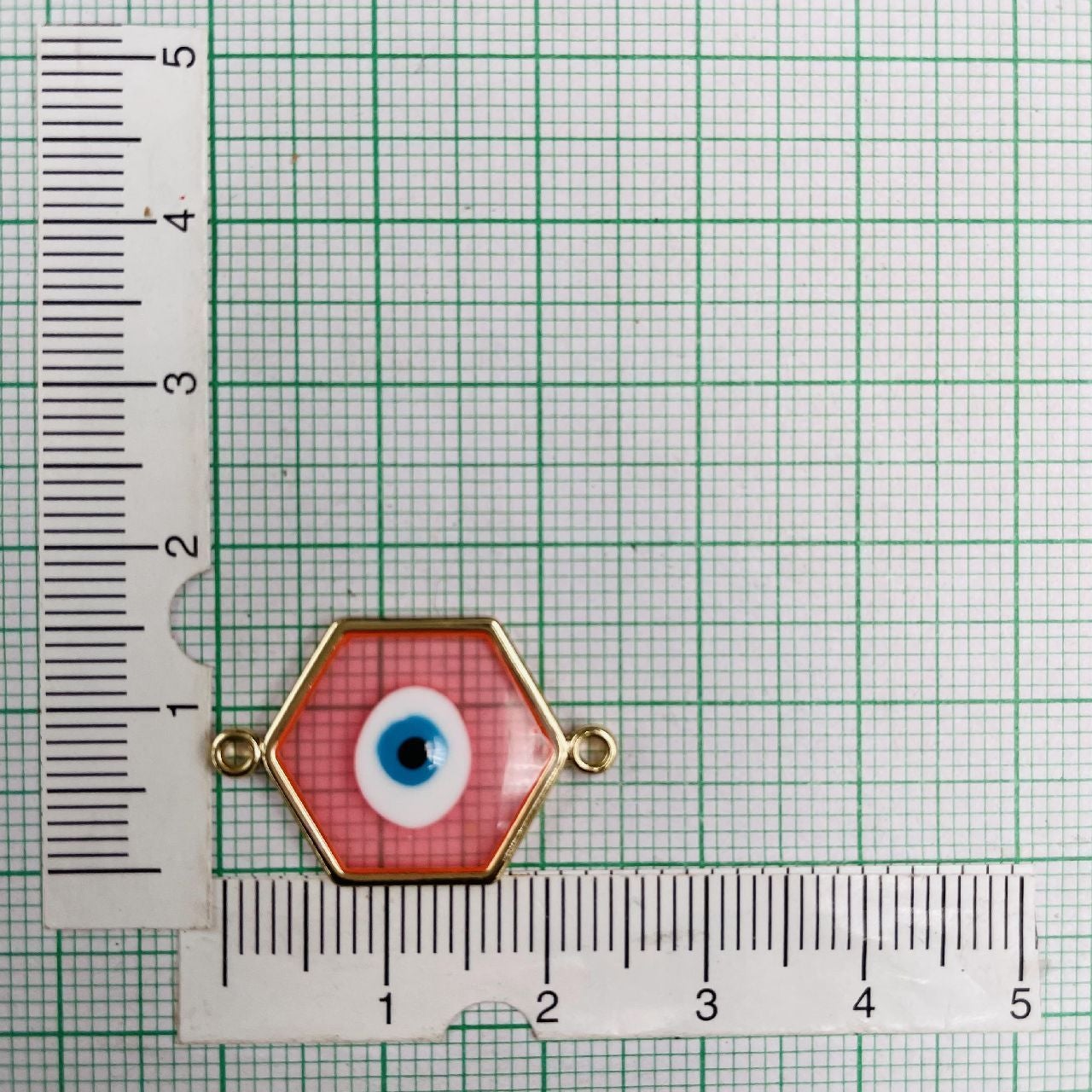 Brass With Pink White Blue Gold Evil Eye Pendant For Women