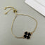 Copper Enamel Black Gold Flower Charms Slider Bracelet Girls Bulk
