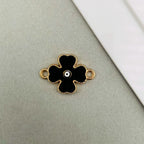 Brass With Black Gold Gold Flower Pendant For Women