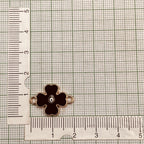 Brass With Black Gold Gold Flower Pendant For Women