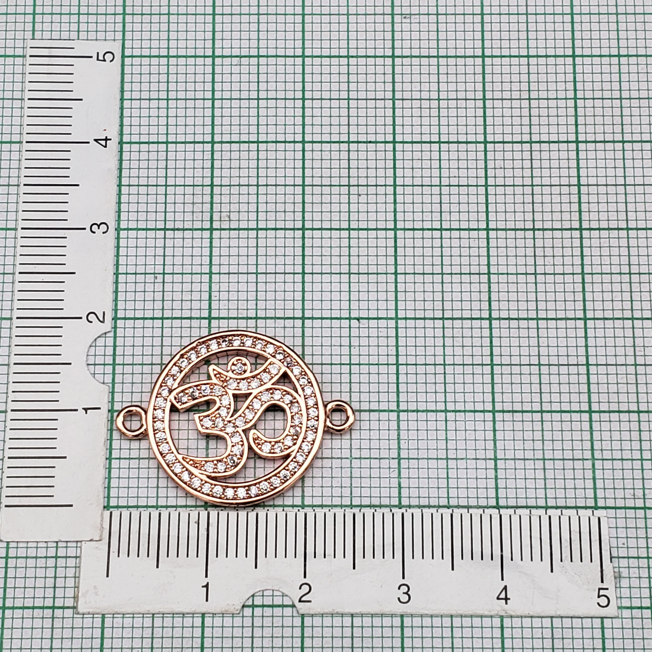 Om Rose Gold American Diamond Copper Centre Pcs For Women Bulk