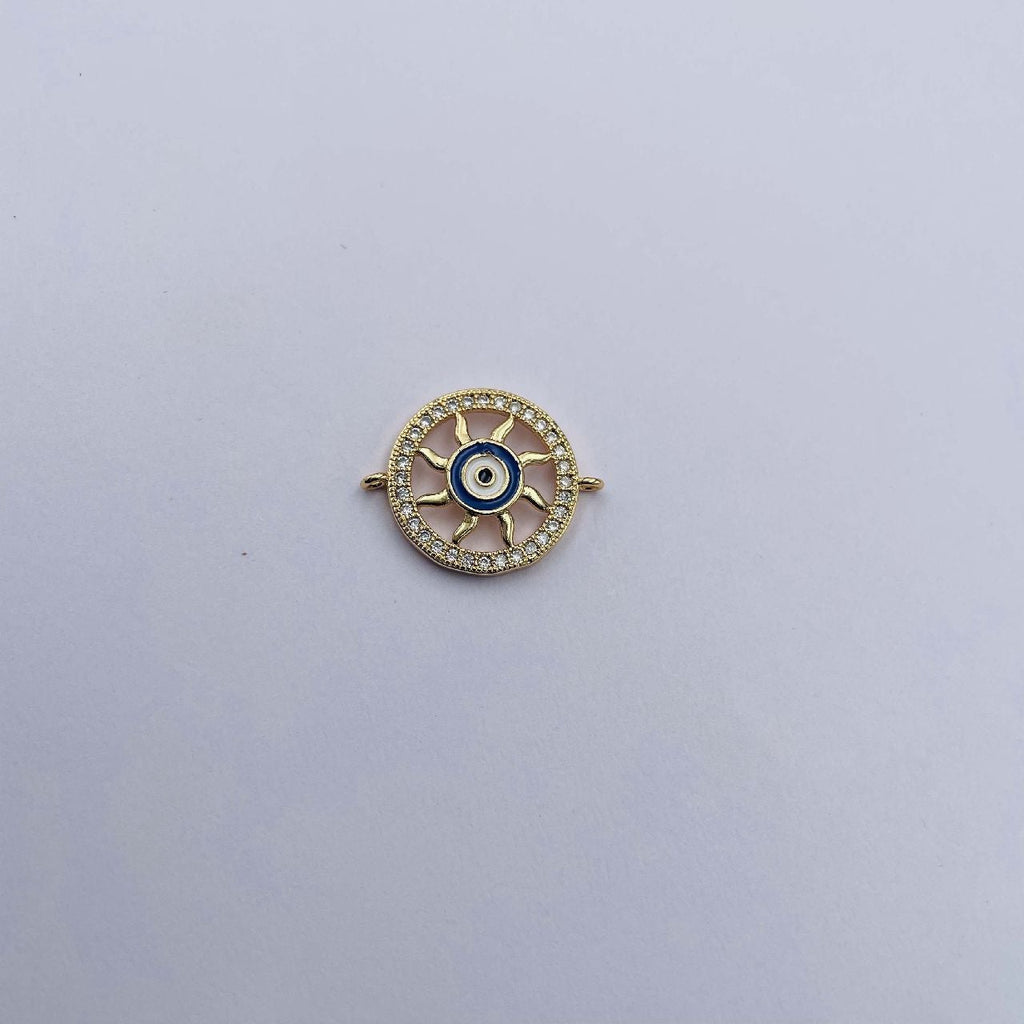 Copper With CZ White Blue Black Gold Evil Eye Pendant Girls Bulk