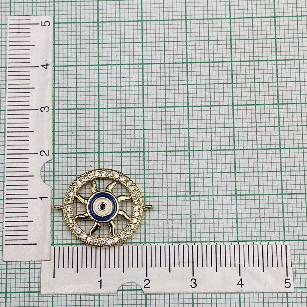 Copper With CZ White Blue Black Gold Evil Eye Pendant Girls Bulk