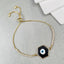 Enamel Black Gold Evil Eye Hexagon Charms Slider Bracelet Girls Bulk