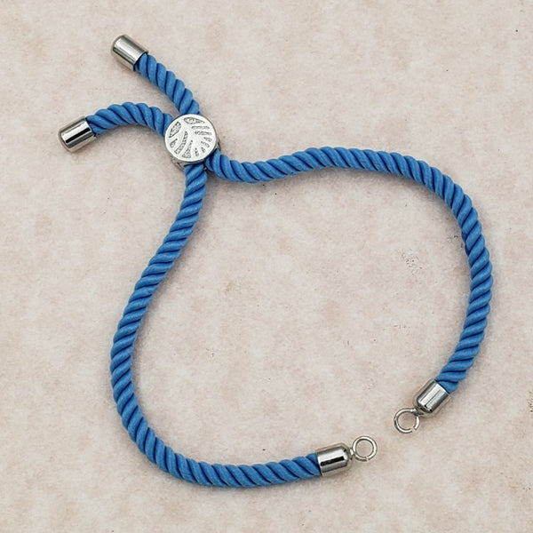 Light Blue Silver Thread  Adjustable Bracelet For Women Main image