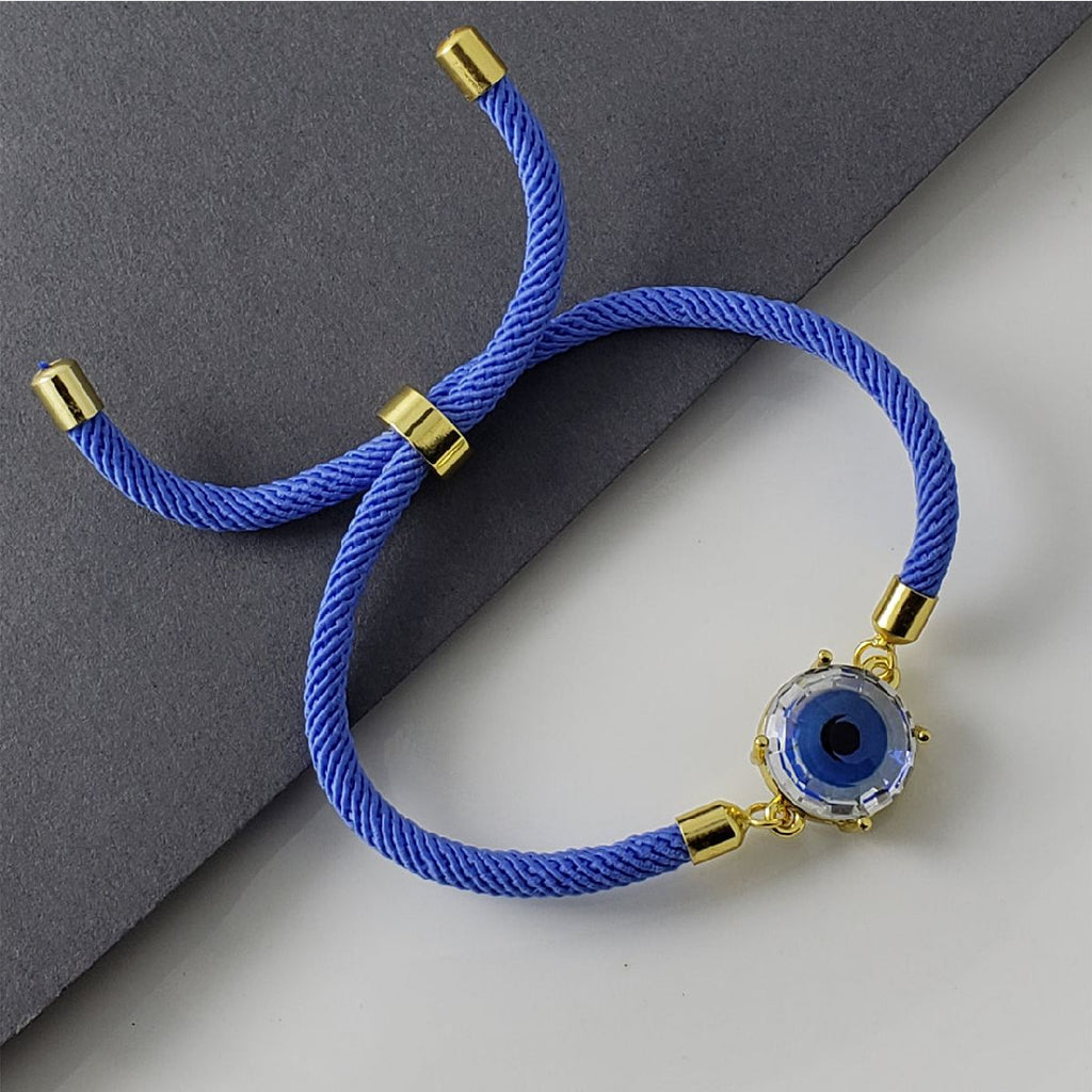 Blue Glass Eye Gold Bracelet Brass For Women Bulk
