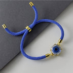 Blue Glass Eye Gold Bracelet Brass For Women Bulk