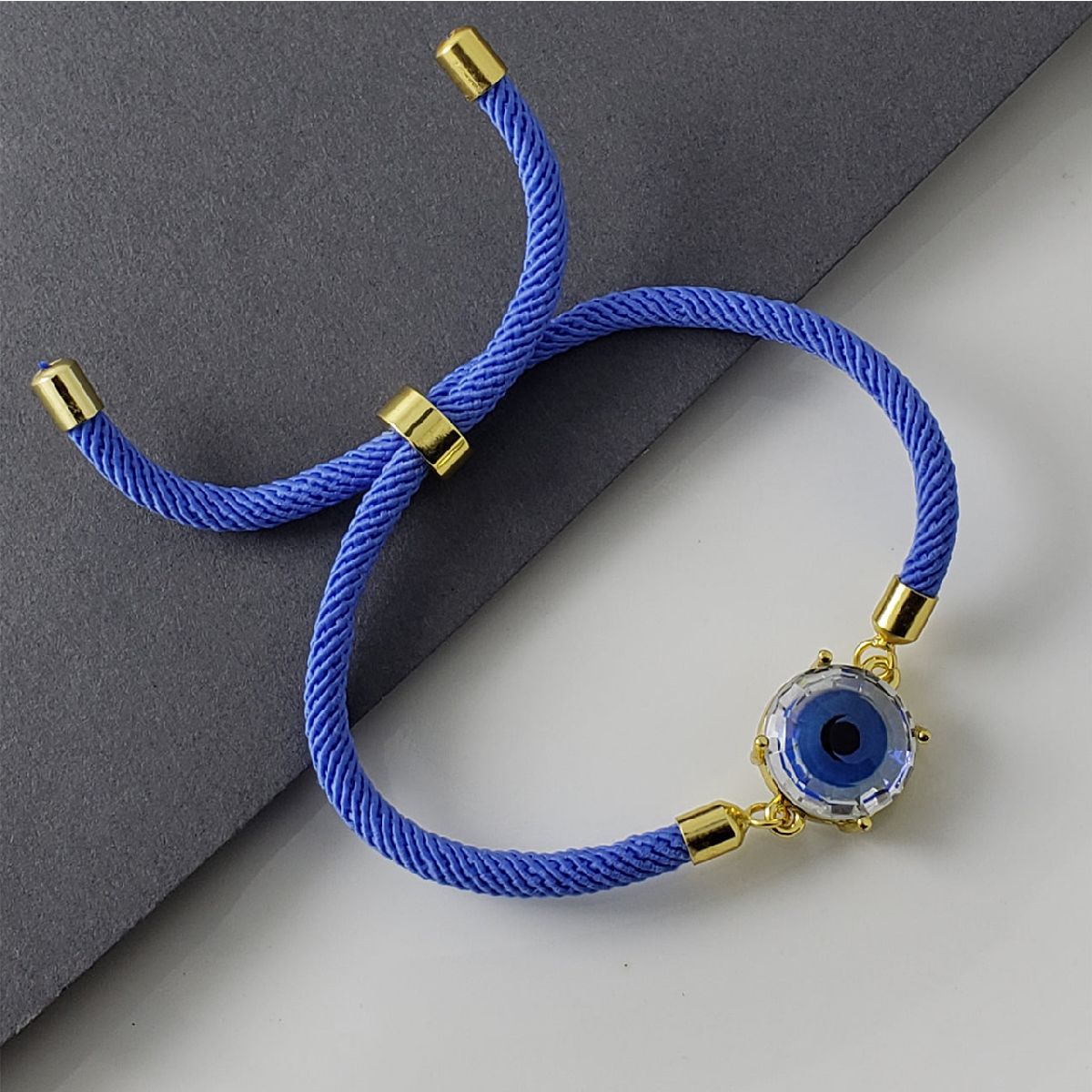 Blue Glass Eye Gold Bracelet Brass For Women Bulk