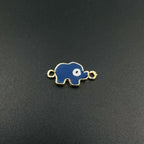 Alloy Enamel Elephant Evil Eye Dark Blue Gold Charm Women