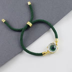 Blue Glass Eye Gold Bracelet Brass For Women Bulk