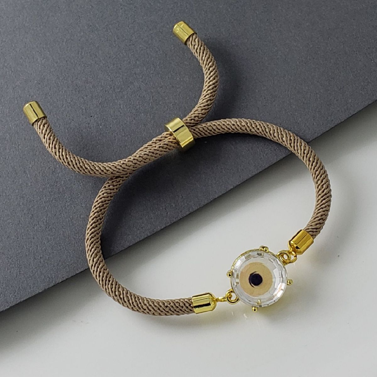 Blue Glass Eye Gold Bracelet Brass For Women Bulk