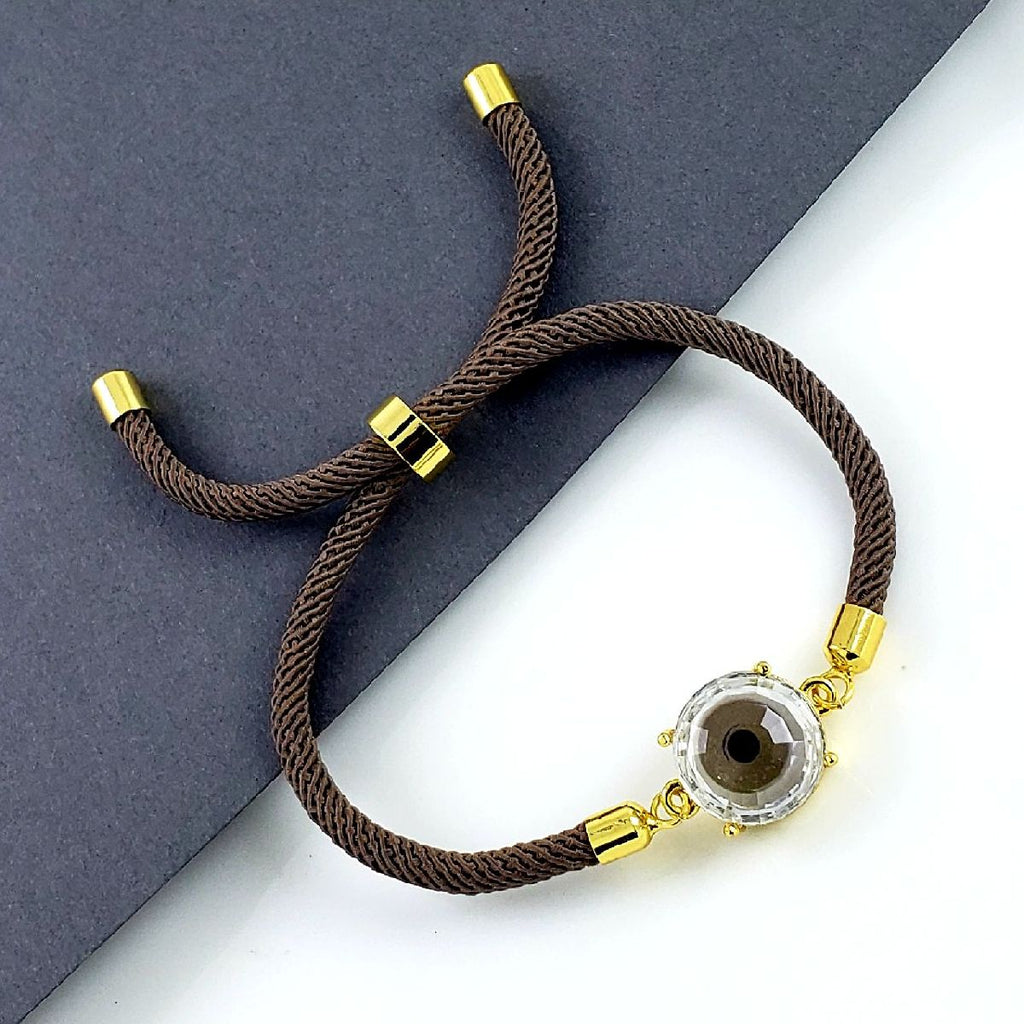 Blue Glass Eye Gold Bracelet Brass For Women Bulk