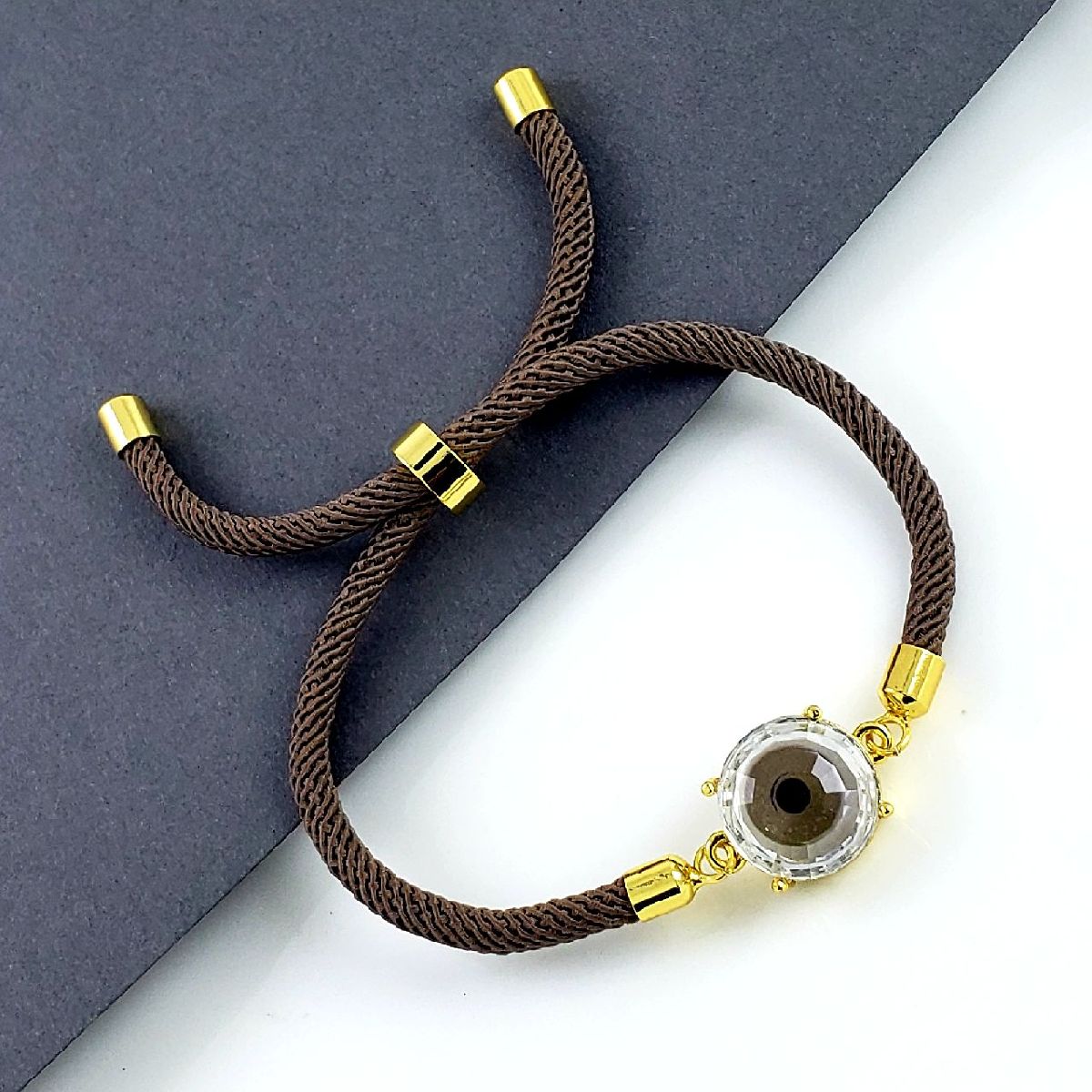 Blue Glass Eye Gold Bracelet Brass For Women Bulk