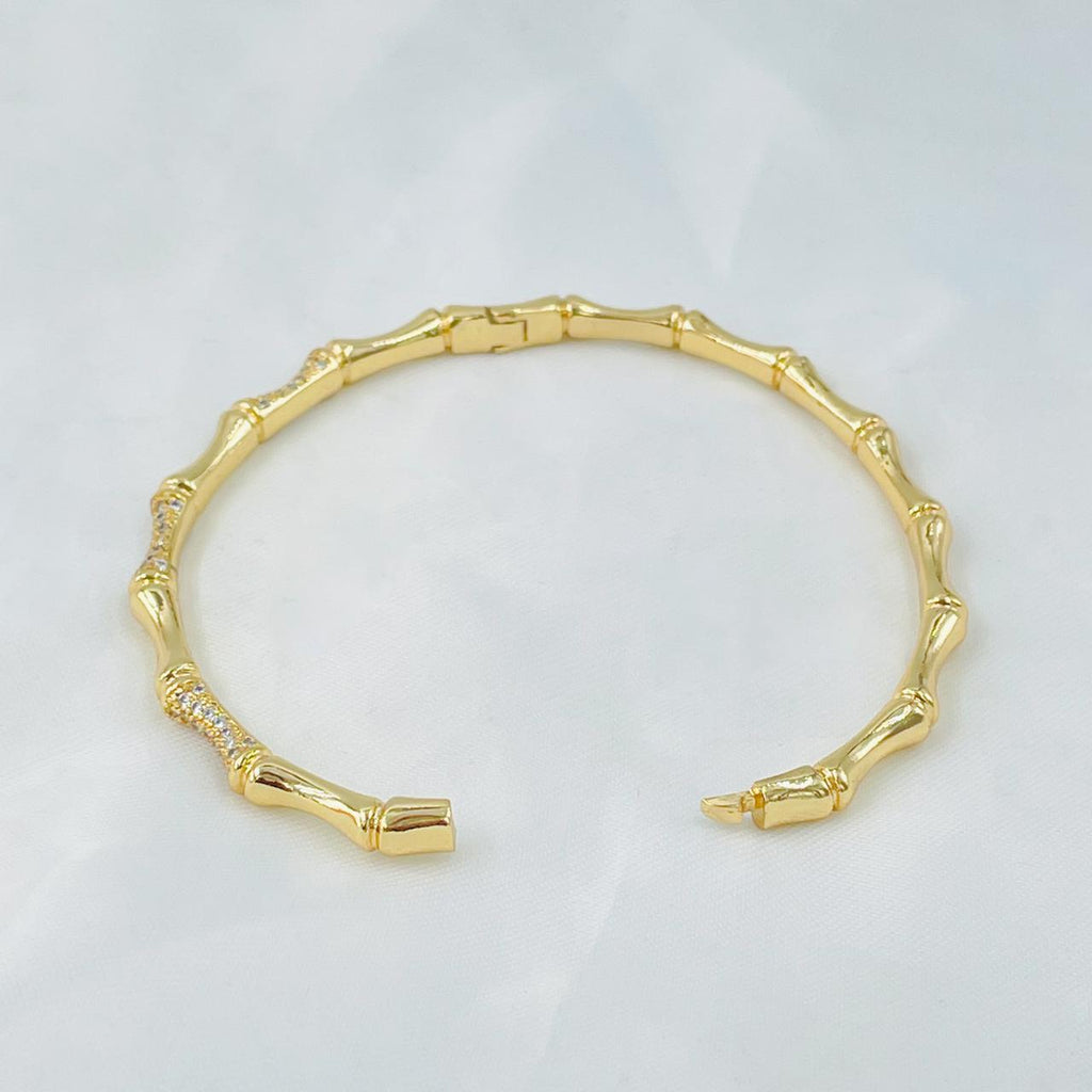 Slim 3D Cubic Zirconia Gold Openable Bangle Kada Cuff For Women Bulk