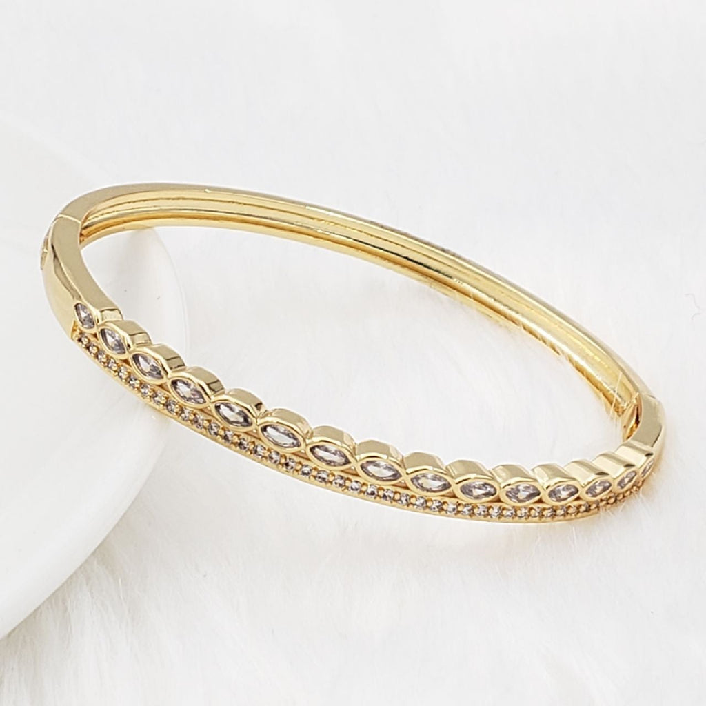 Marquise Gold Copper American Diamonds Openable Kada Bangle Women Bulk