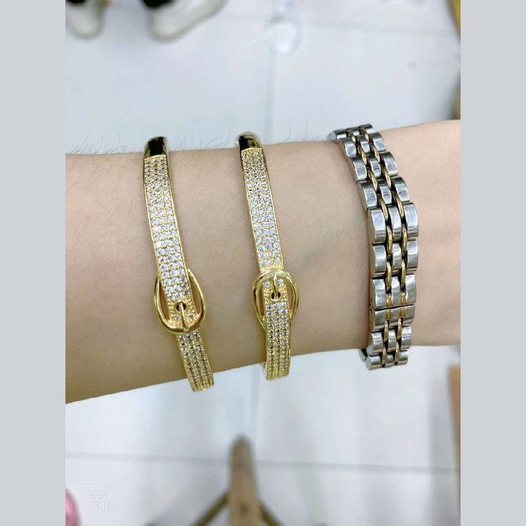 Belt Buckle Gold Copper American Diamonds Openable Kada Bangle Bulk
