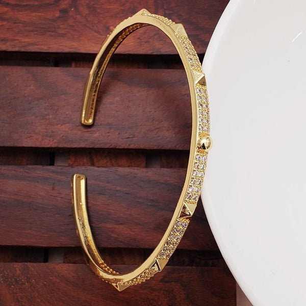 Poky Half Gold Copper CZ Adjustable Cuff Kada Bangle Bulk Secondary image