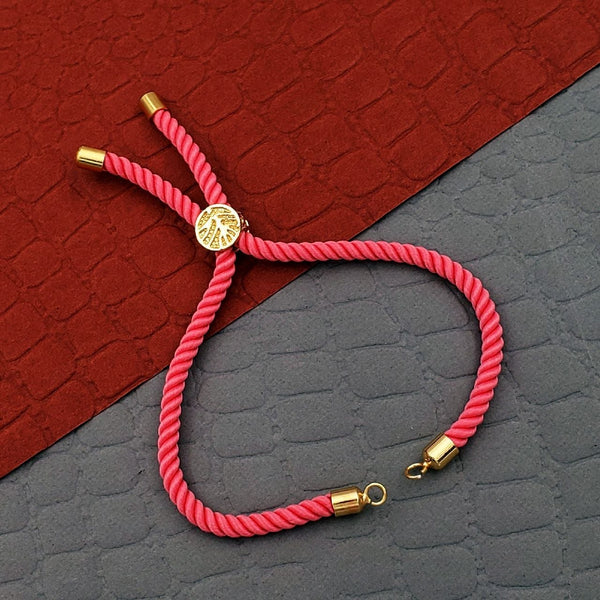 Baby Pink Gold Threads Adjustable Bracelet For Women Bulk Main image